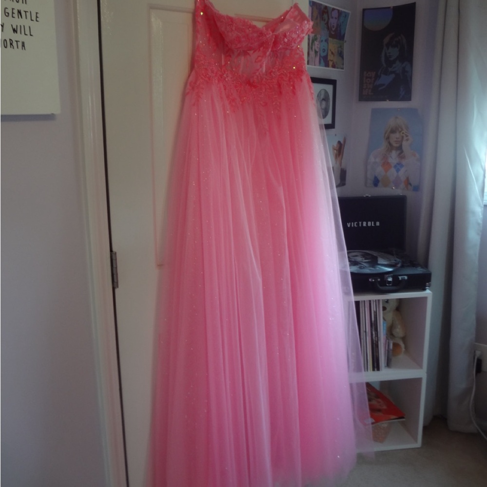 hot pink prom dress